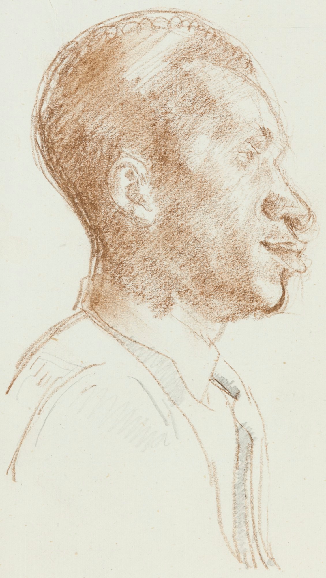 Side profile sketch of a man wearing a shirt and tie | Works of Art | RA  Collection | Royal Academy of Arts