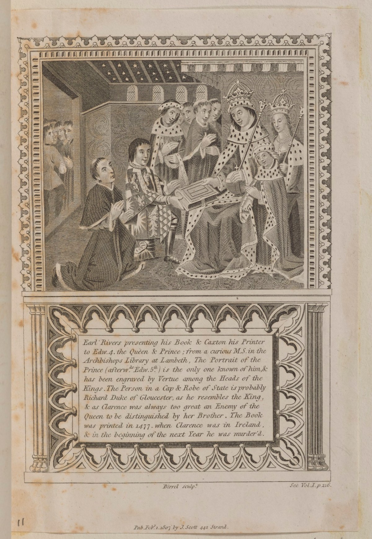 Andrew Birrell, Anthony Woodville, second earl Rivers presenting a book to Edward IV