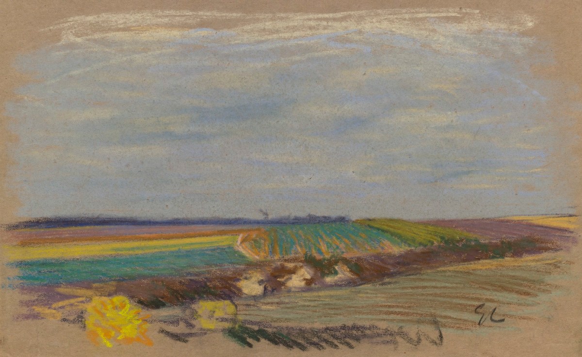 Sir George Clausen RA, Sketch of farmland and sky