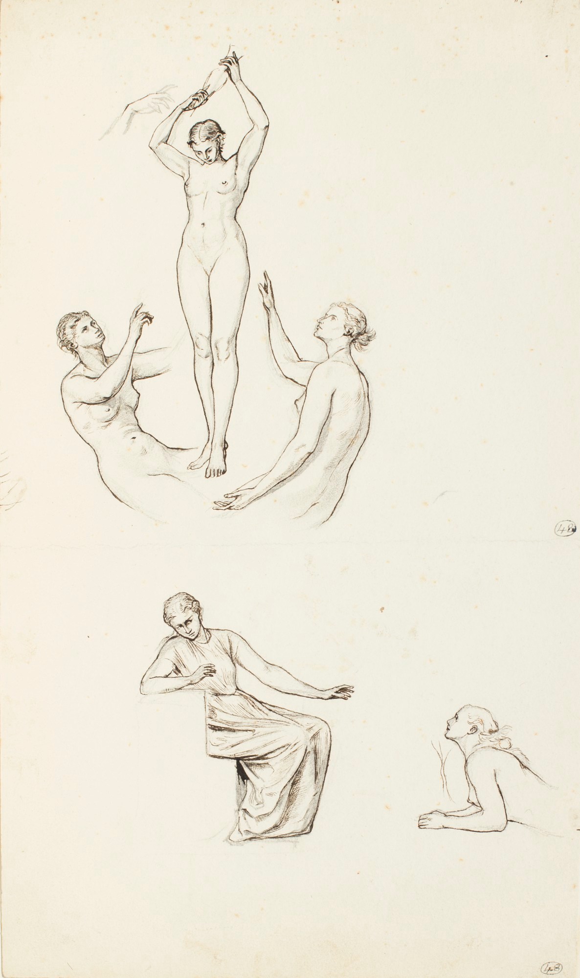 Henry Hugh Armstead RA, Studies of female figures for the 'Milton Fountain'