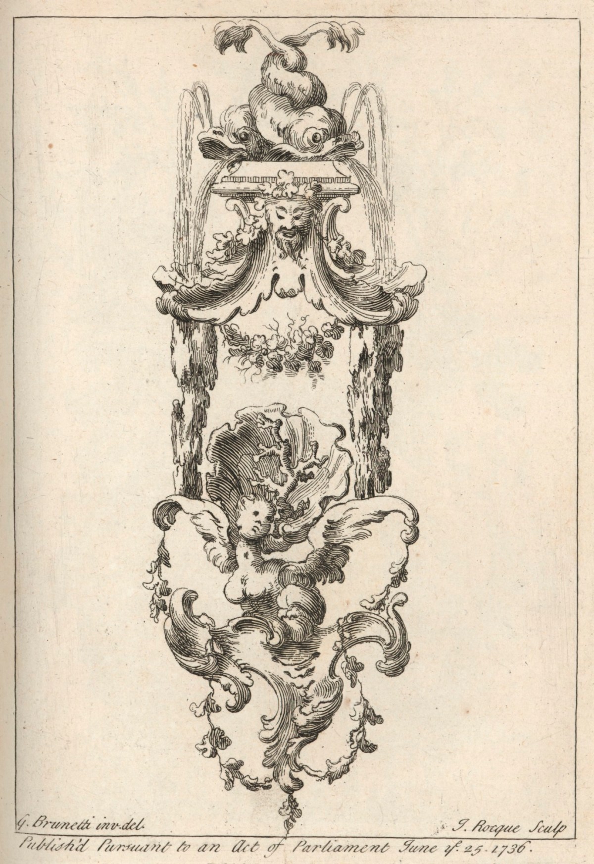 Gaetano Brunetti, Hanging rocaille ornament for wall decoration