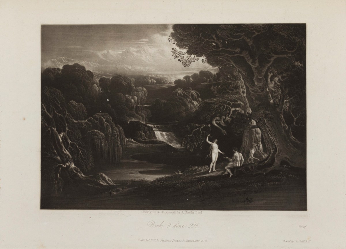 John Martin, Eve presenting the forbidden fruit to Adam