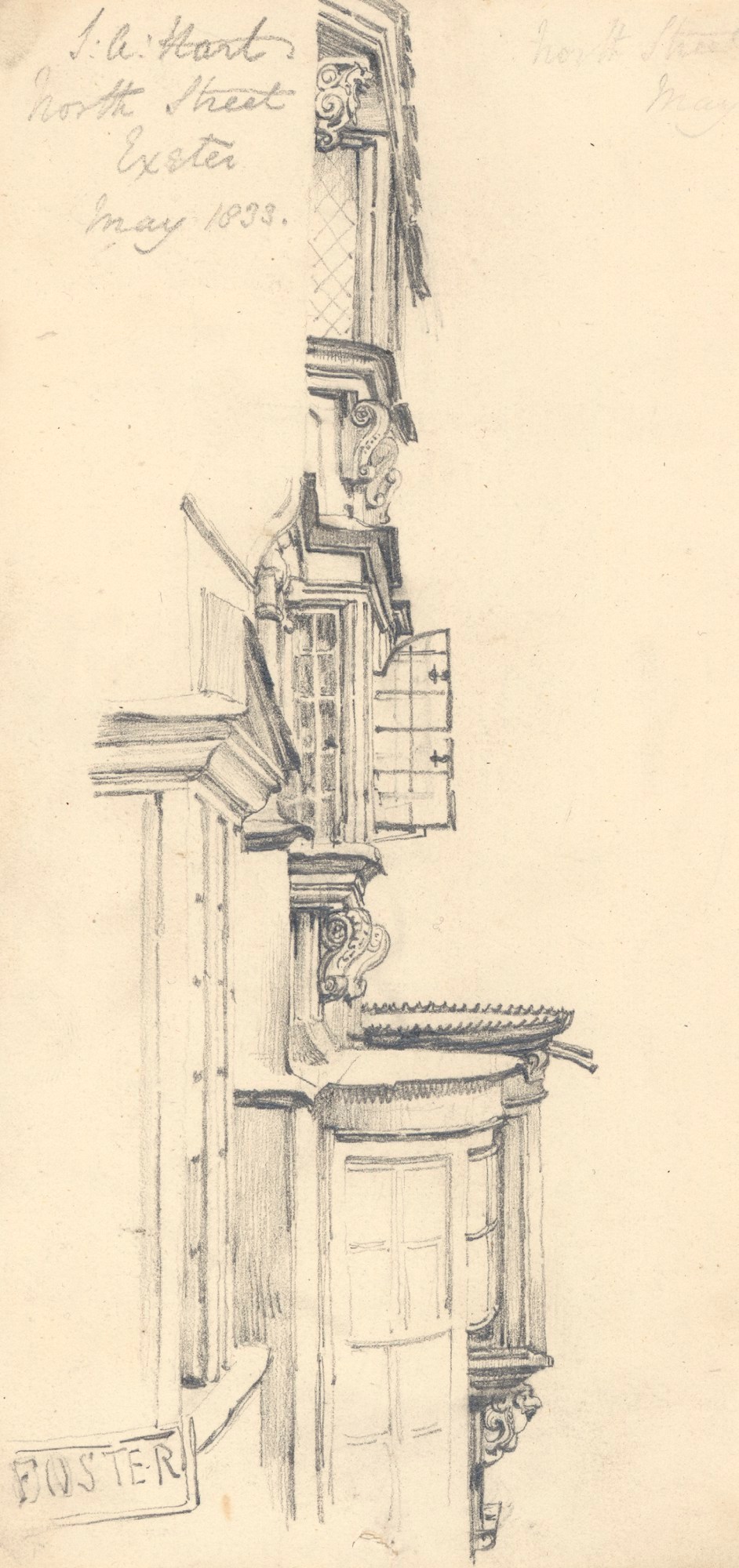 Solomon Alexander Hart RA, Facade of a building in North Street, Exeter