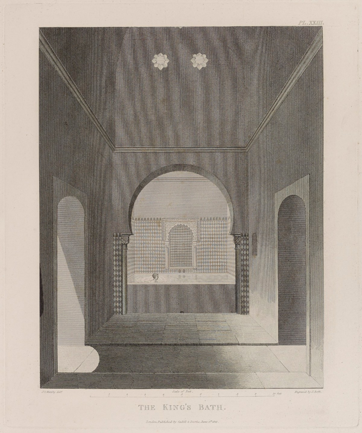James Cavanah Murphy, Plate 23: The King's Baths, Alhambra palace, Granada