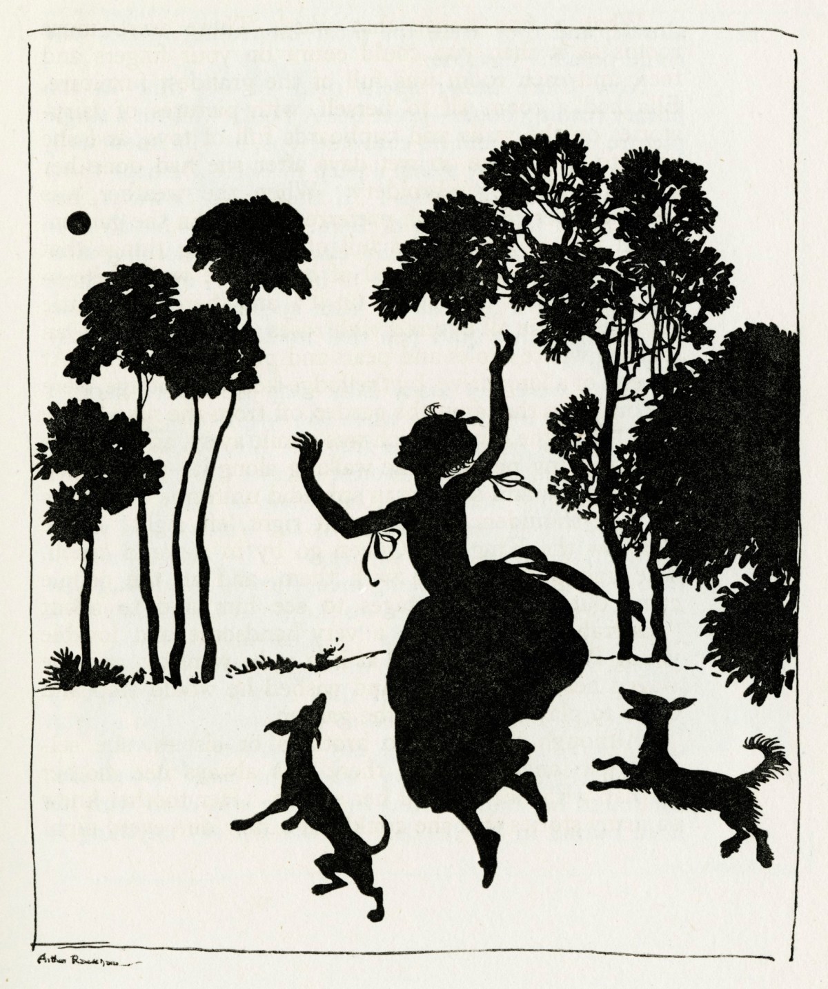 Arthur Rackham, 'Ella much preferred to play in the garden ...'