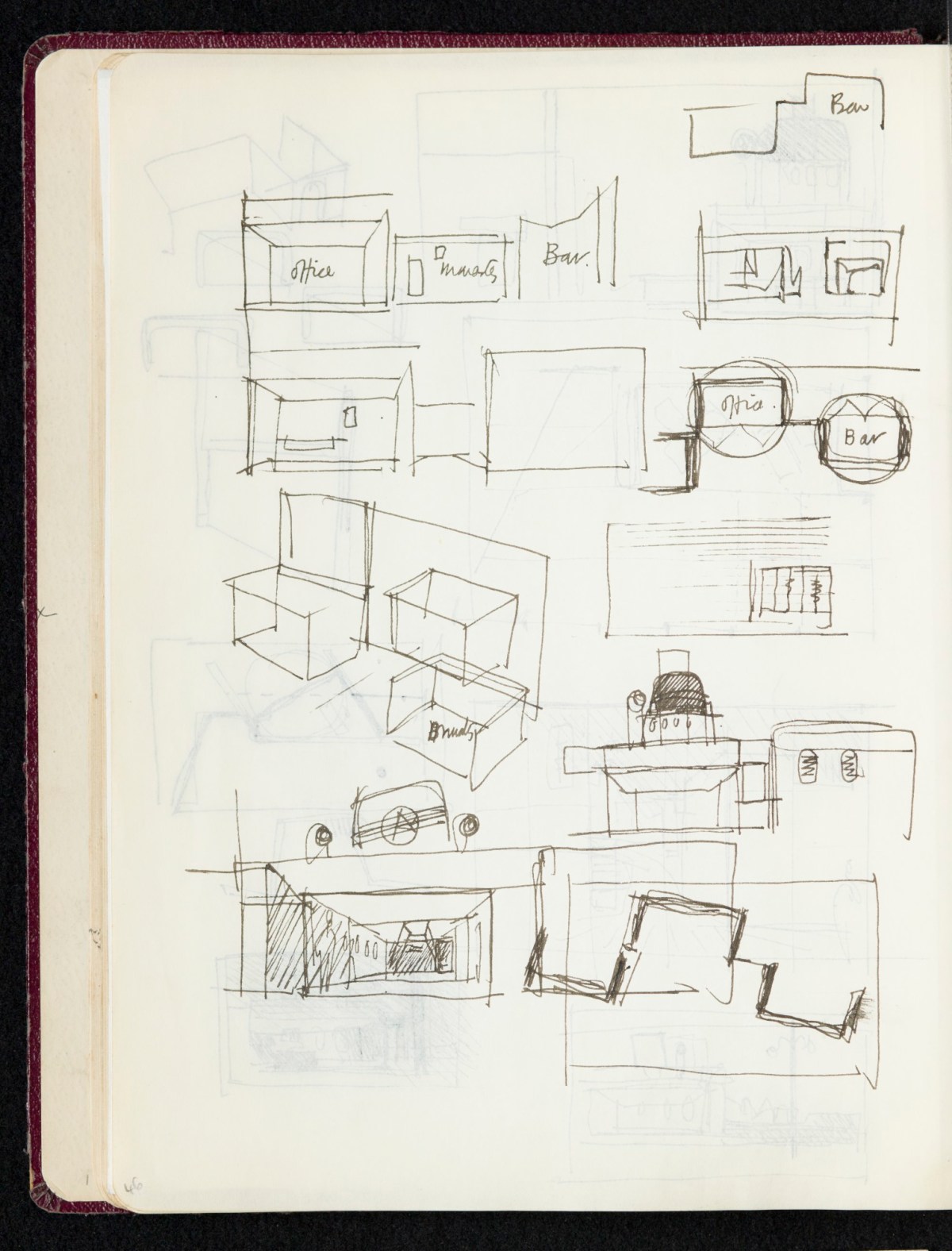 Sir Hugh Casson PRA, Sketchbook with designs and notes