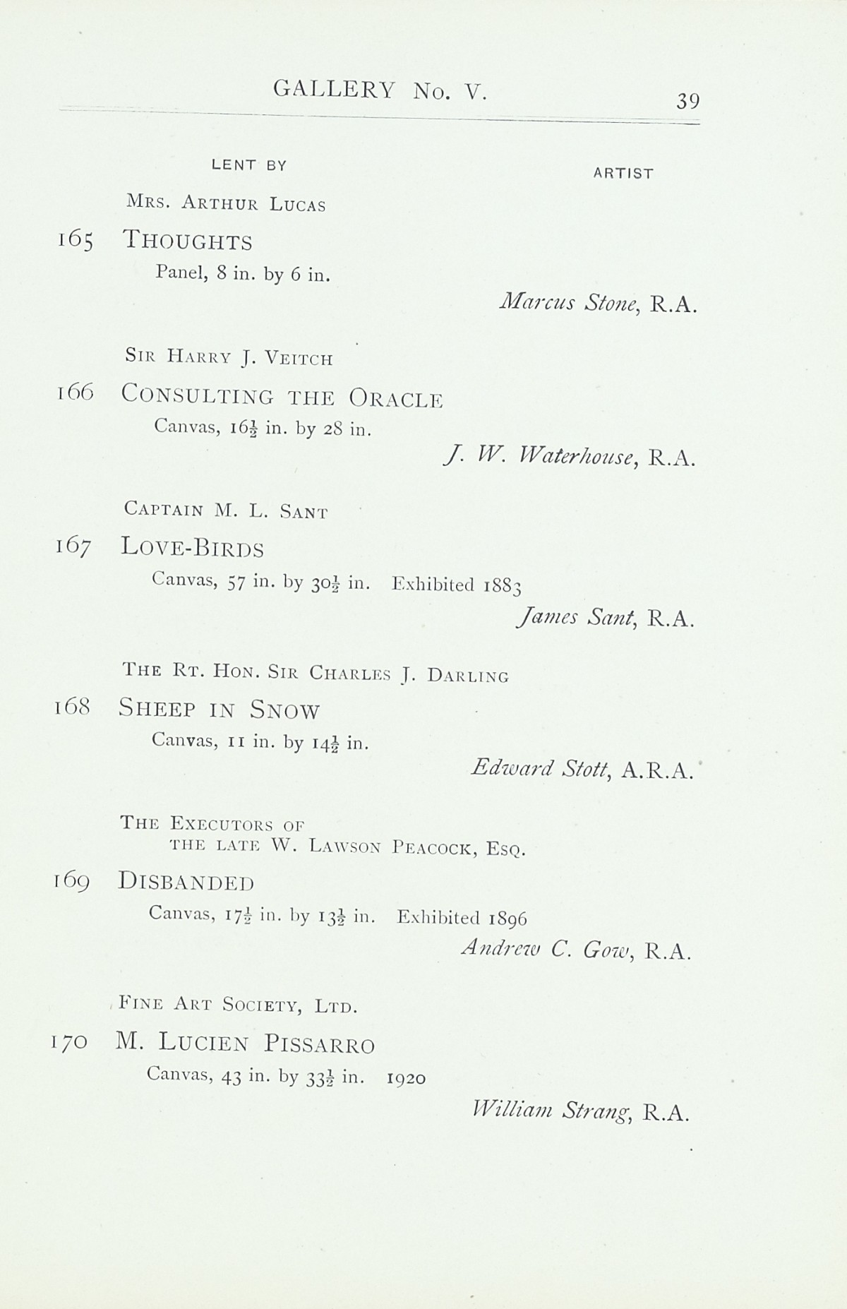 Page 41 of 1922 - Exhibition of Works by recently deceased Members of the Royal Academy