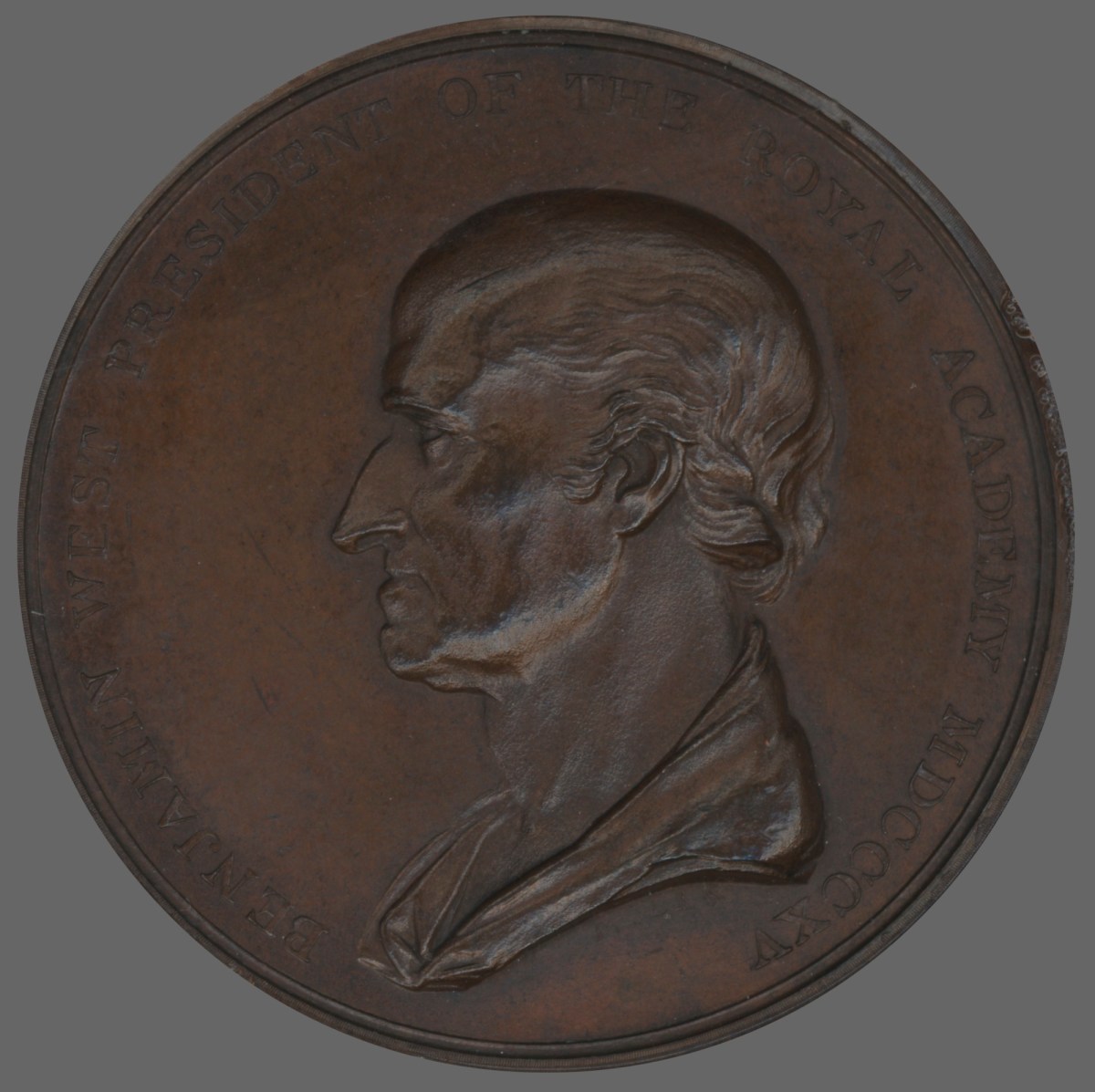 George Mills, Benjamin West, P.R.A. commemorative medal (bronze)