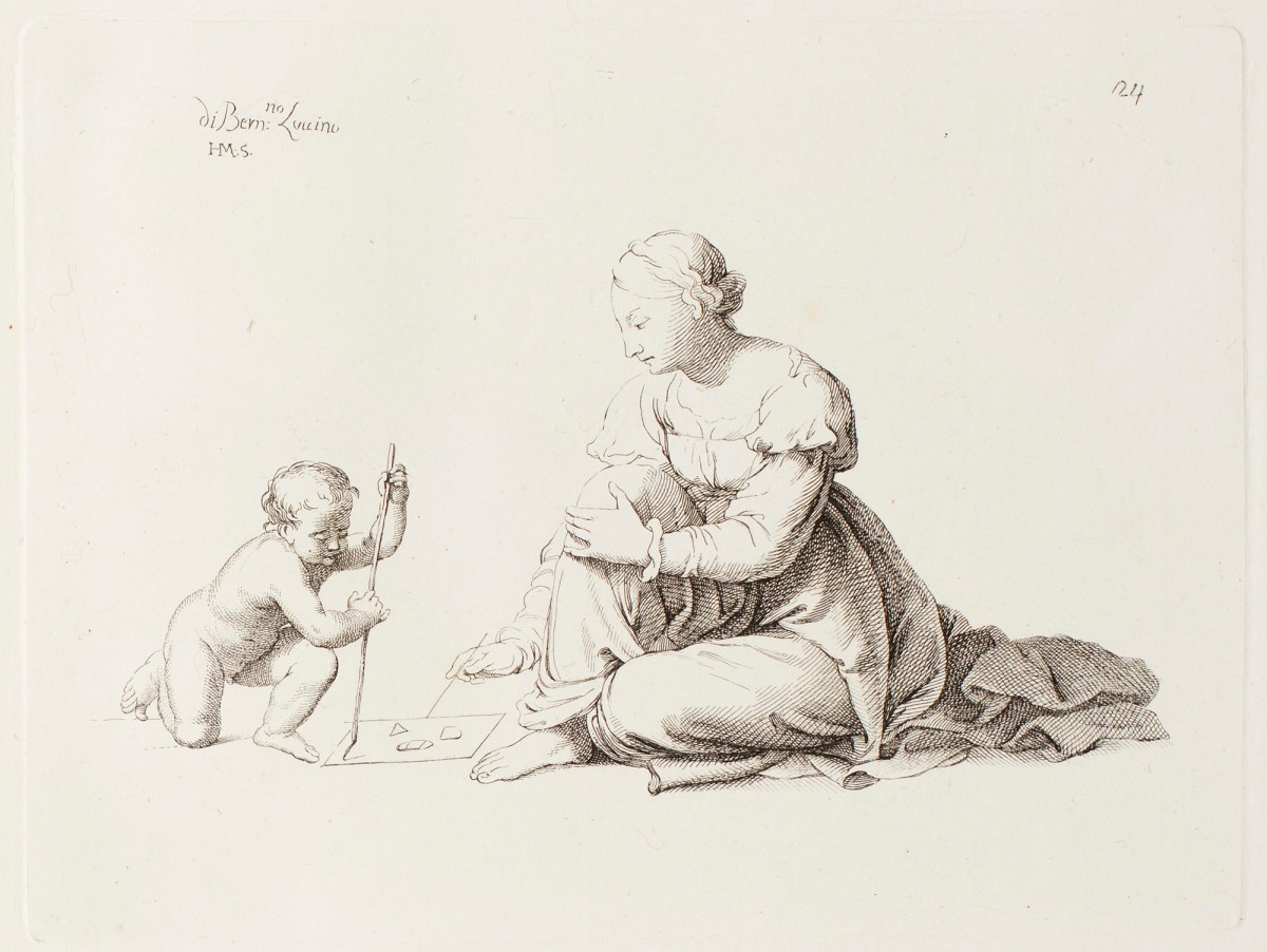 Bernardino Luini, Female Figure Teaching Geometry to a Child