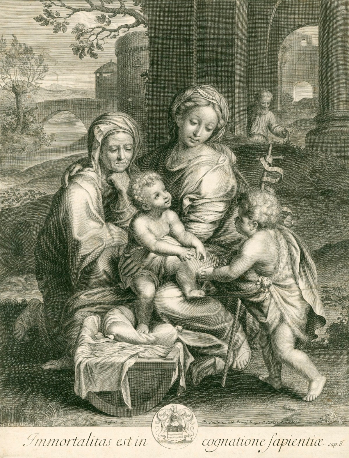 François de Poilly the elder, The Holy Family with St John and St Elizabeth