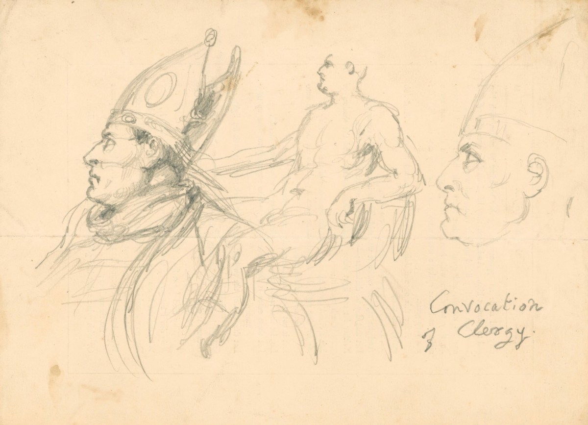 Sir John Gilbert RA, Sketches for 'A Convocation of Clergy'