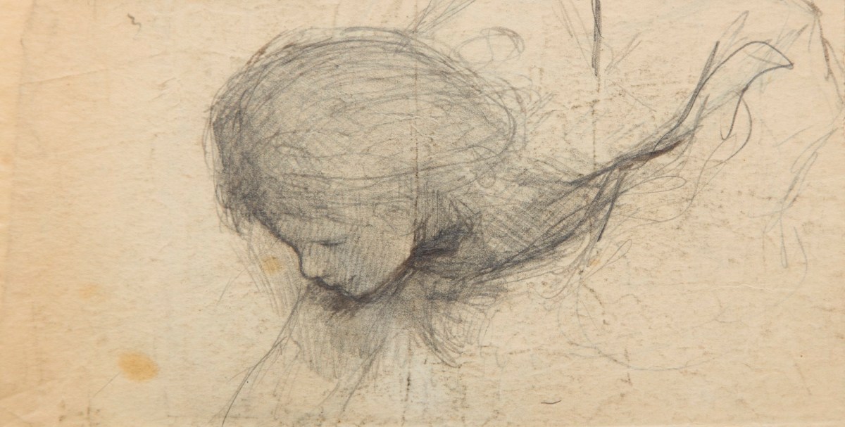 Sir George Clausen RA, Study of a bending figure for 'Gleaners'