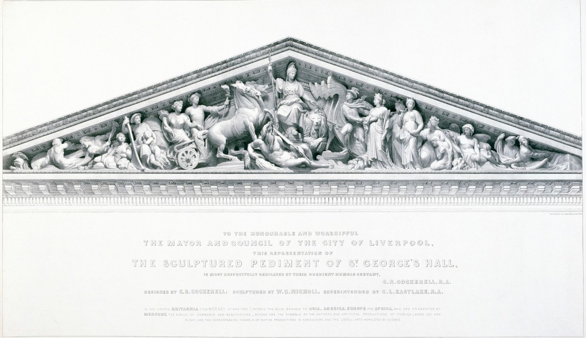 C.R. Cockerell RA, The Sculptured Pediment of St George's Hall, Liverpool