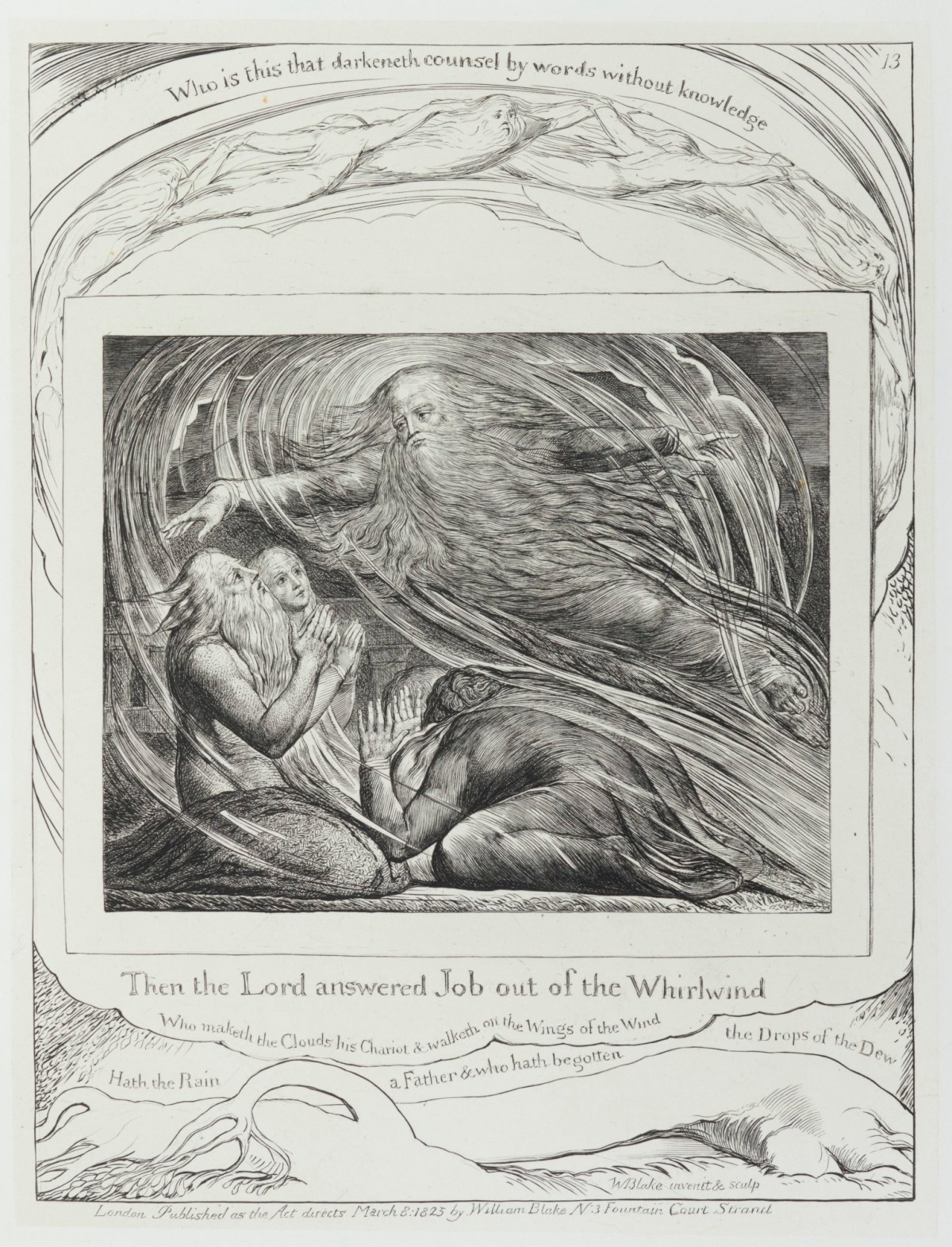 William Blake, 'Then the Lord answered Job out of the Whirlwind'