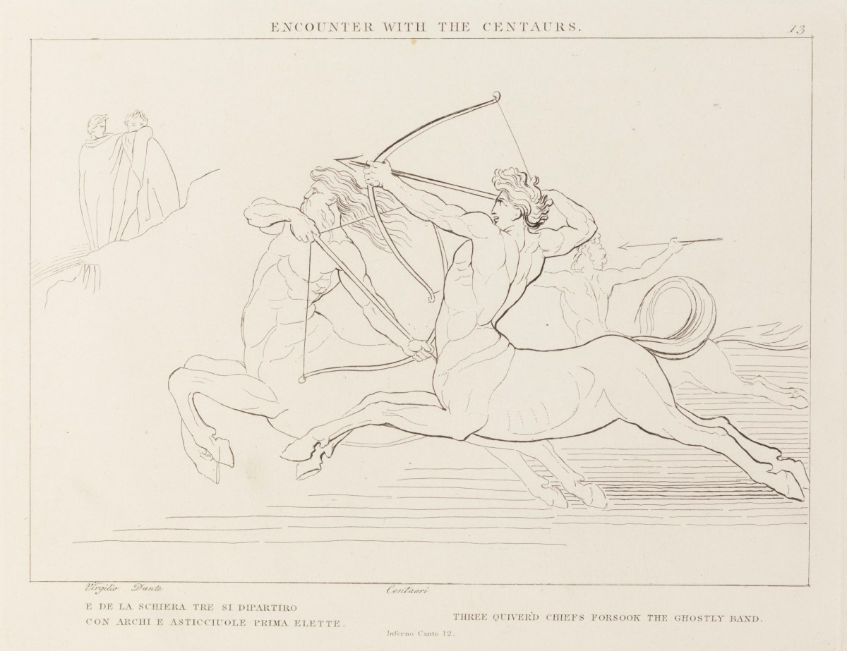 John Flaxman RA, 'Encounter with the Centaurs' (from The Divine Comedy)