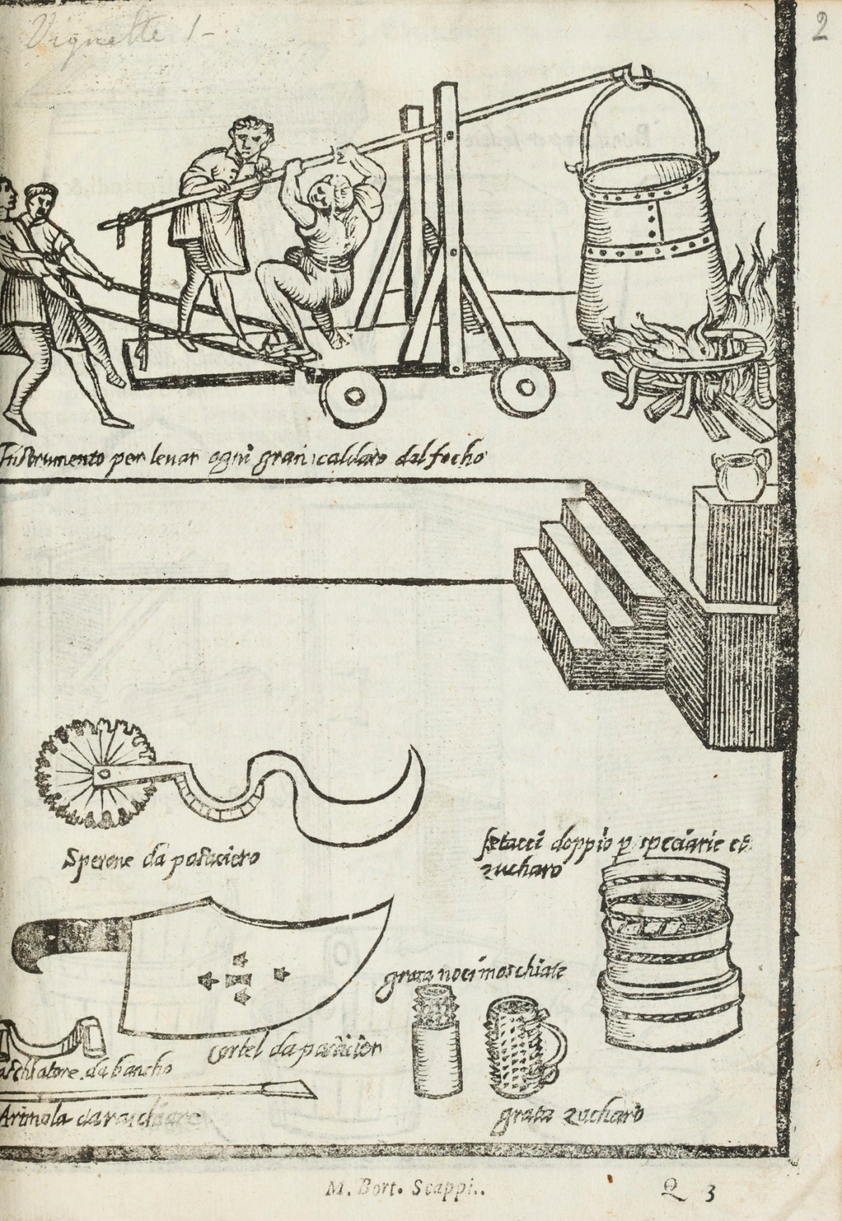 Unsigned, Equiment for levering large cauldrons over fire.