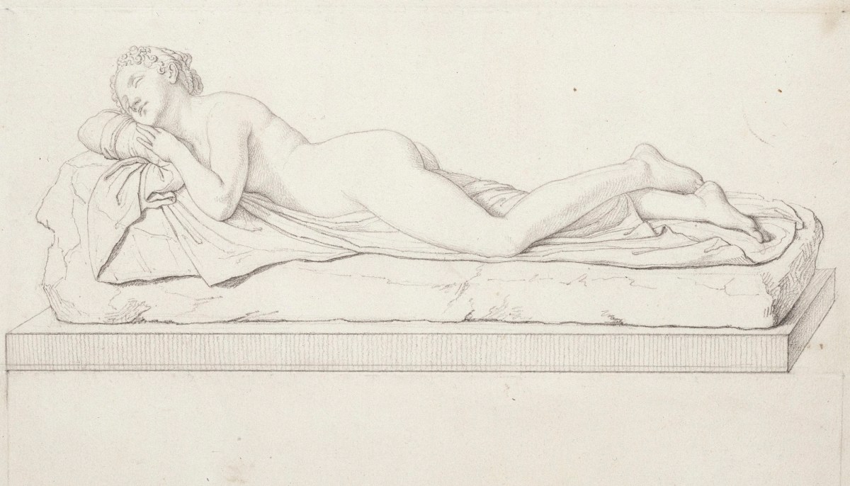Unknown artist, Drawing after Antonio Canova's 'Sleeping Nymph'