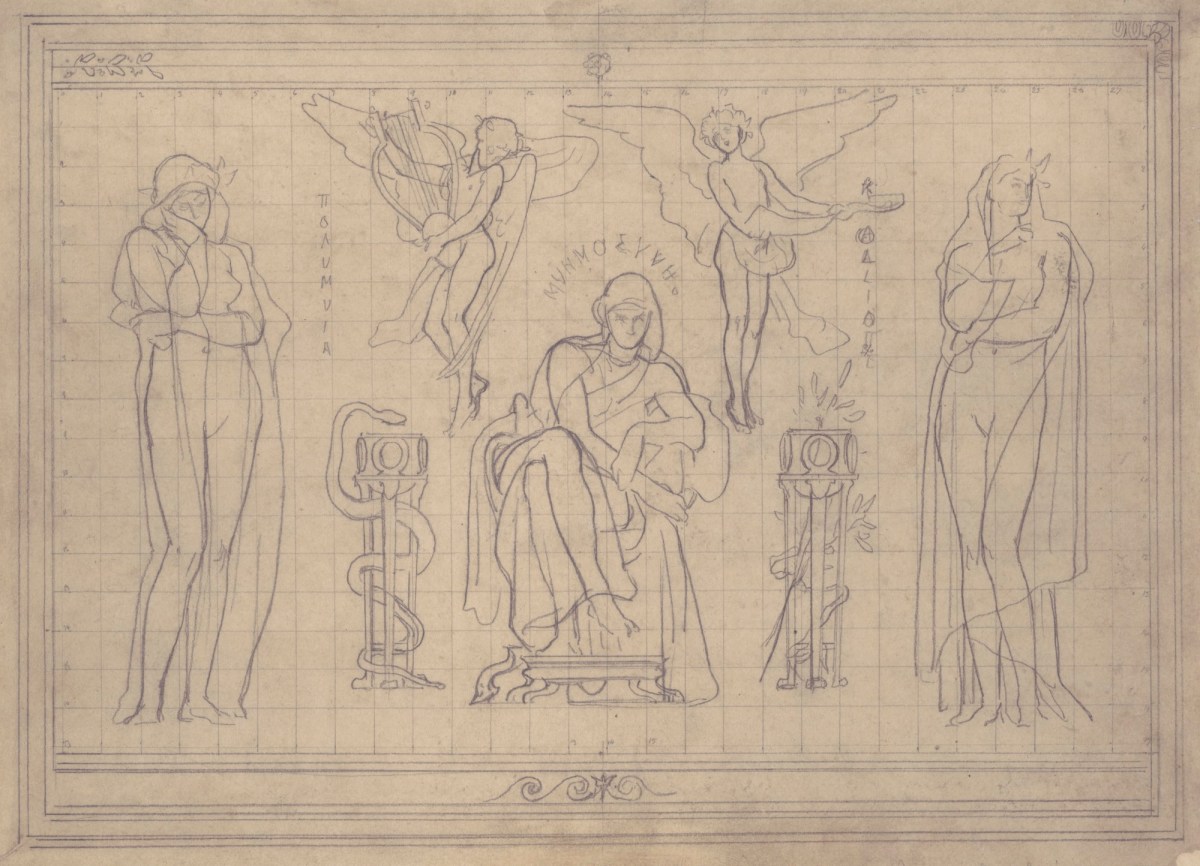 Lord Leighton PRA, Squared up tracing for Marquand's Music Room