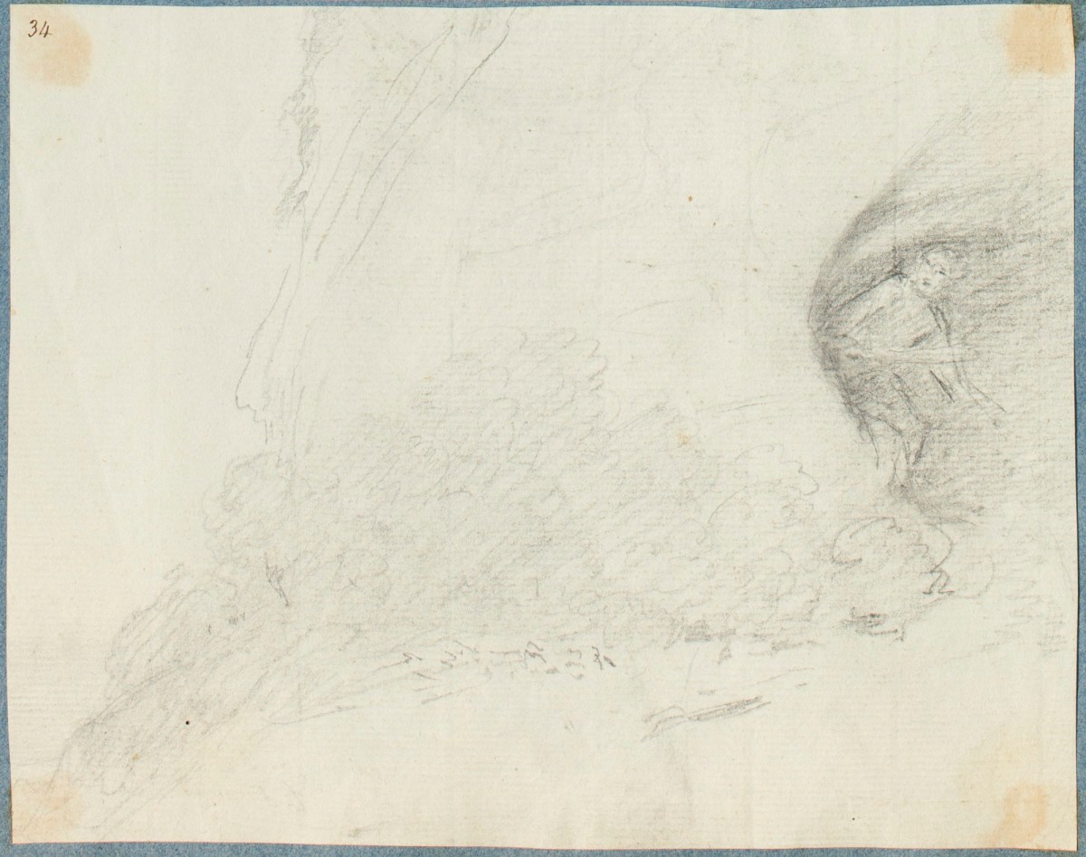 George Dance RA, Figure in the entrance of a cave