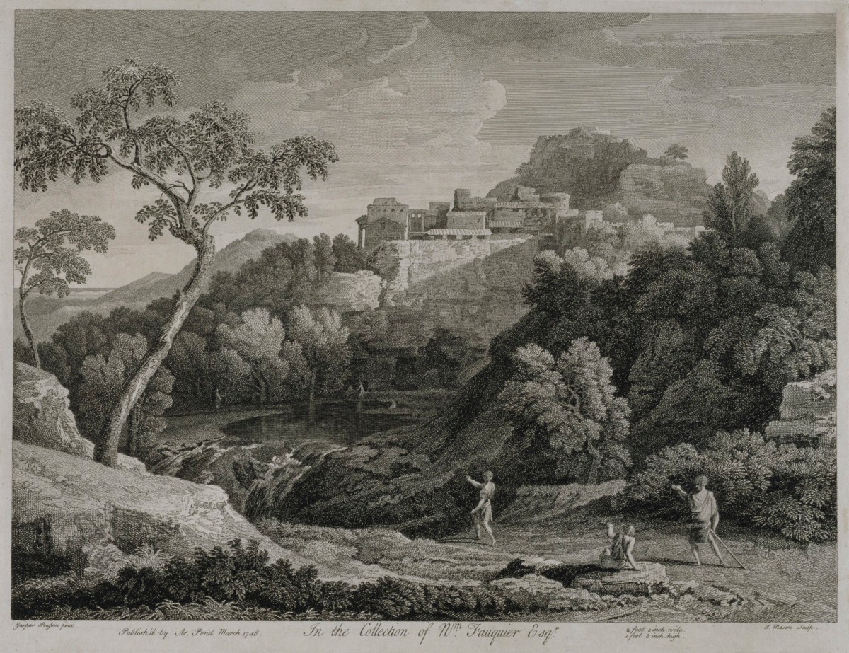 James Mason, Landscape with three men approaching a waterfall