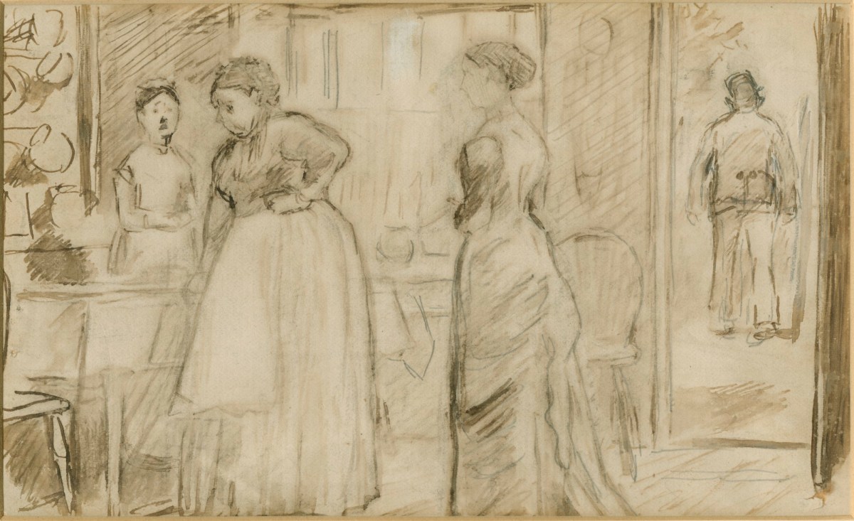 Charles Keene, Shop interior with figures