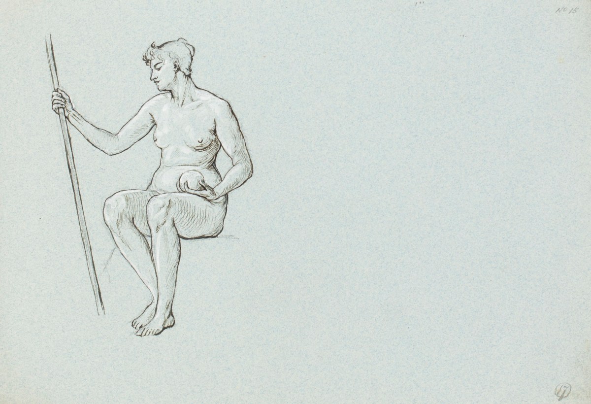 Henry Hugh Armstead RA, Study of a seated female nude for a "Coinage competition"