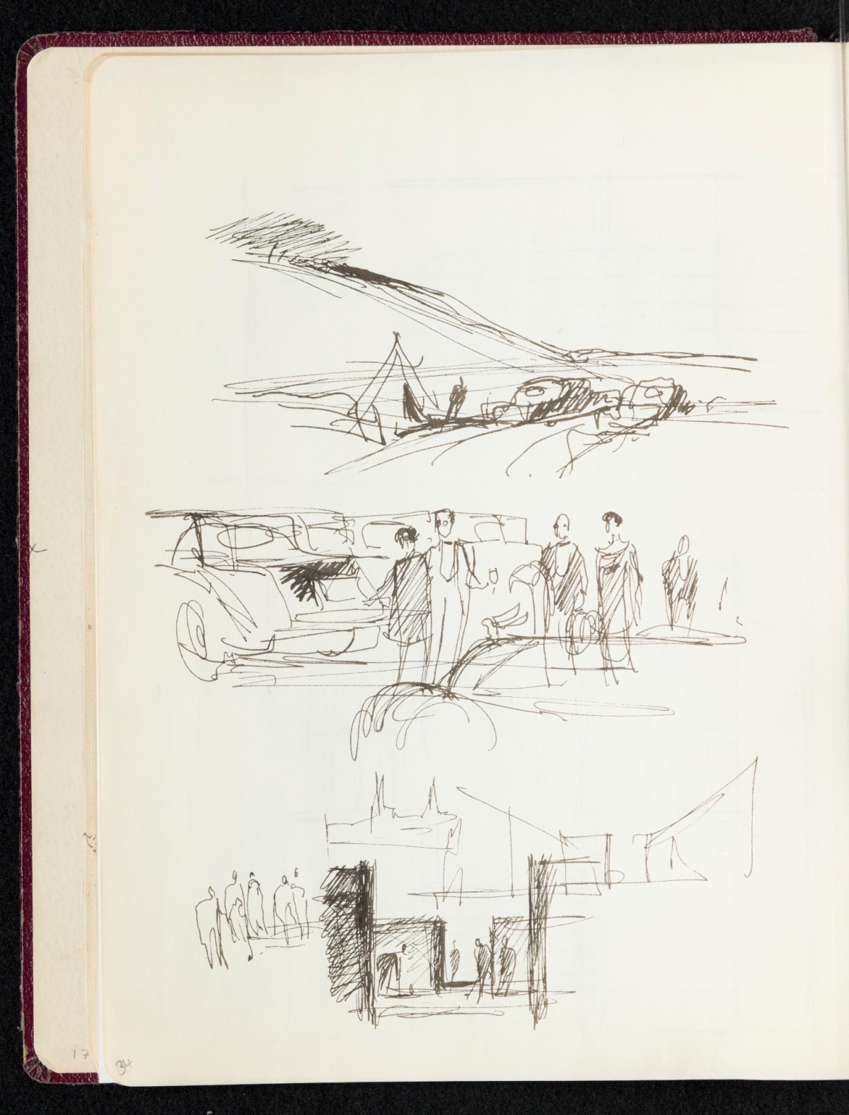 Sir Hugh Casson PRA, Sketchbook with designs and notes