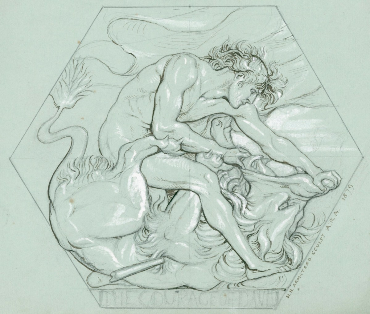 Henry Hugh Armstead RA, Design for 'The Courage of David', a relief for the "Guards' Chapel"