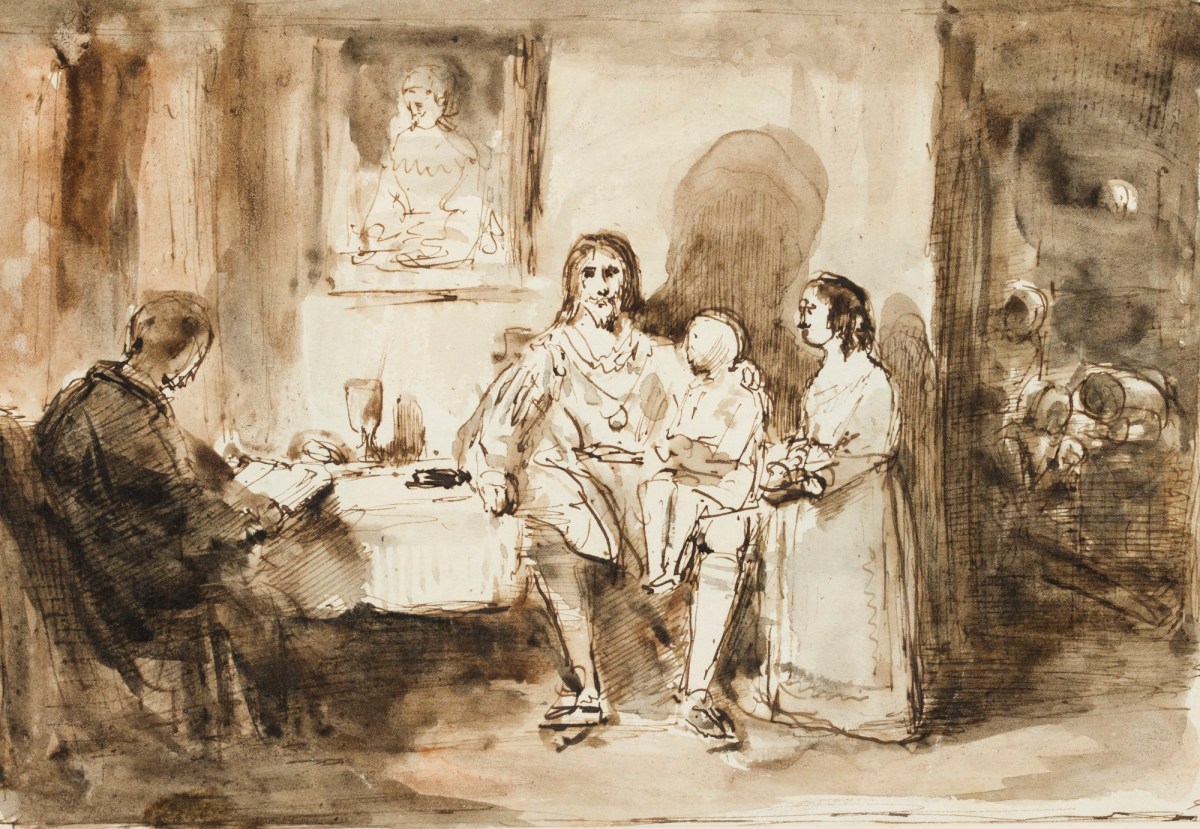 John Burnet, A 17th century interior with figures
