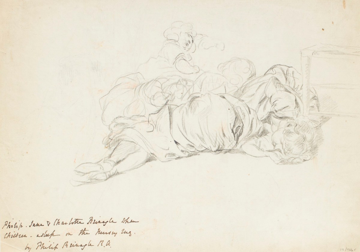 Philip Reinagle RA, Drawing of Philip, Jane and Charlotte Reinagle