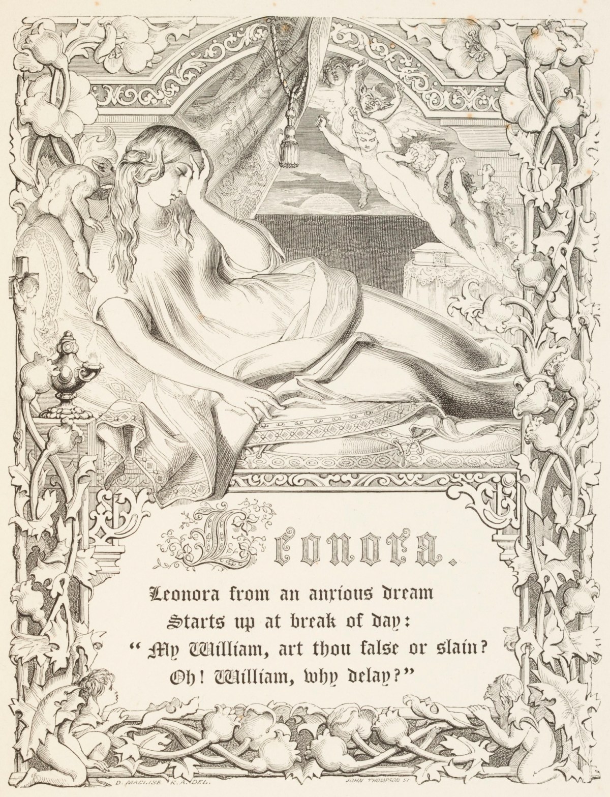 Daniel Maclise RA, 'Leonora from an anxious dream...'