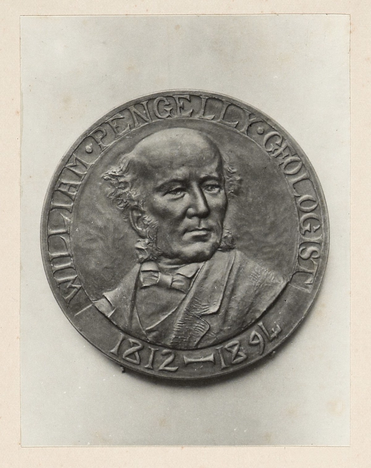 Unidentified photographer, Commemorative medal to William Pengelly, 1812-1894