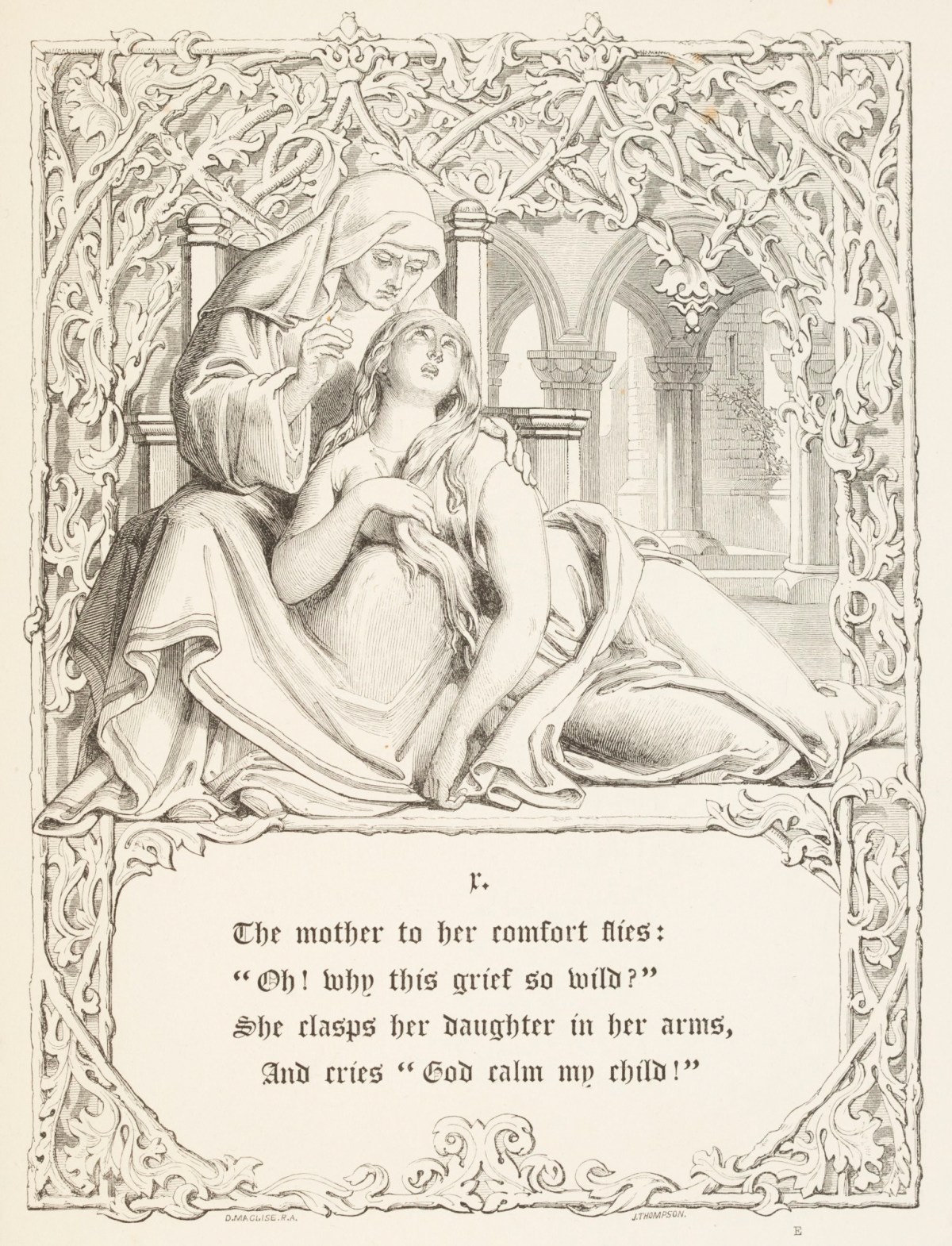 Daniel Maclise RA, 'The mother to her comfort flies....