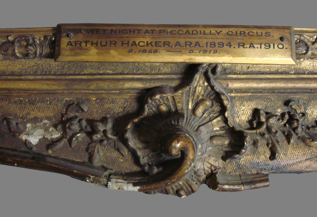 Unknown, Original frame for Arthur Hacker RA 'A Wet Night at Piccadilly Circus'