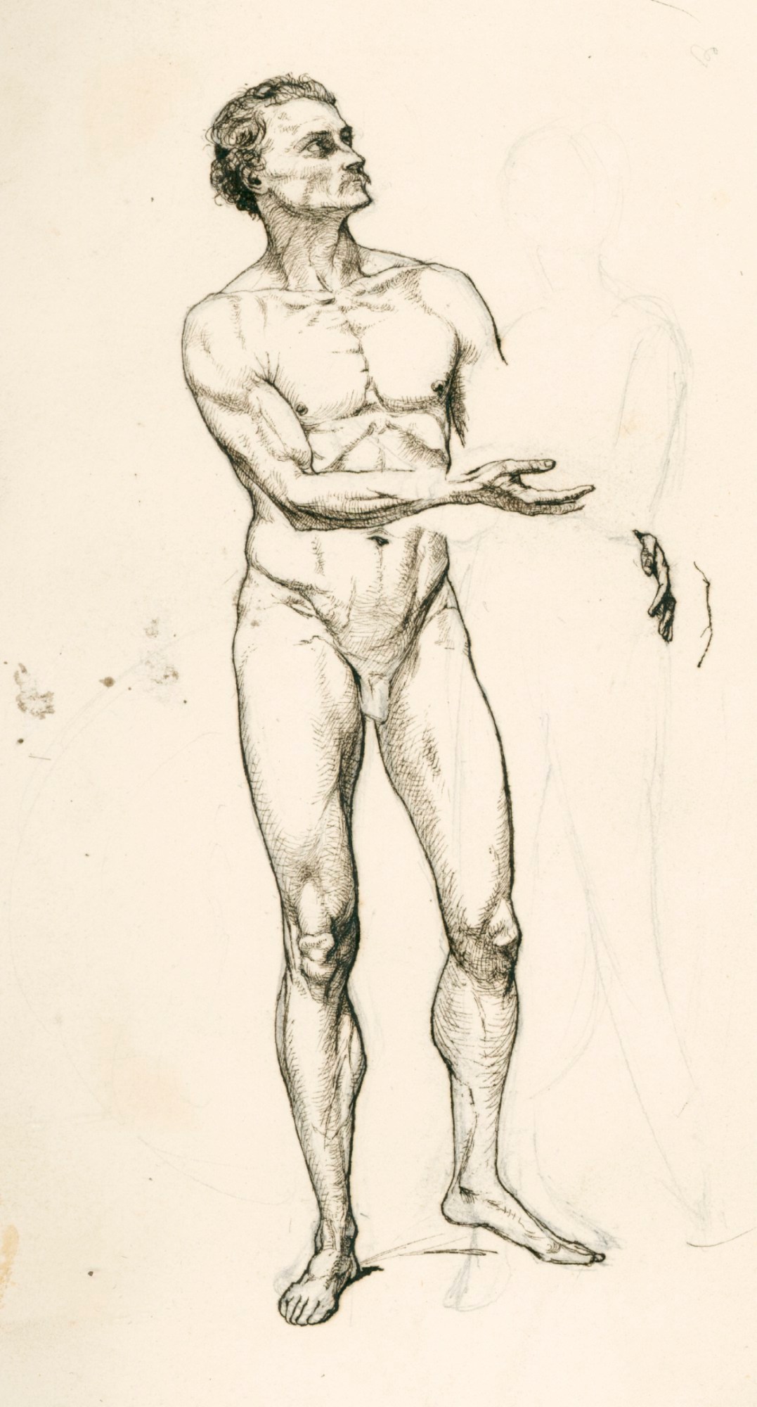 Henry Hugh Armstead RA, Study of a male nude for the 'Adam and Eve' silver vase