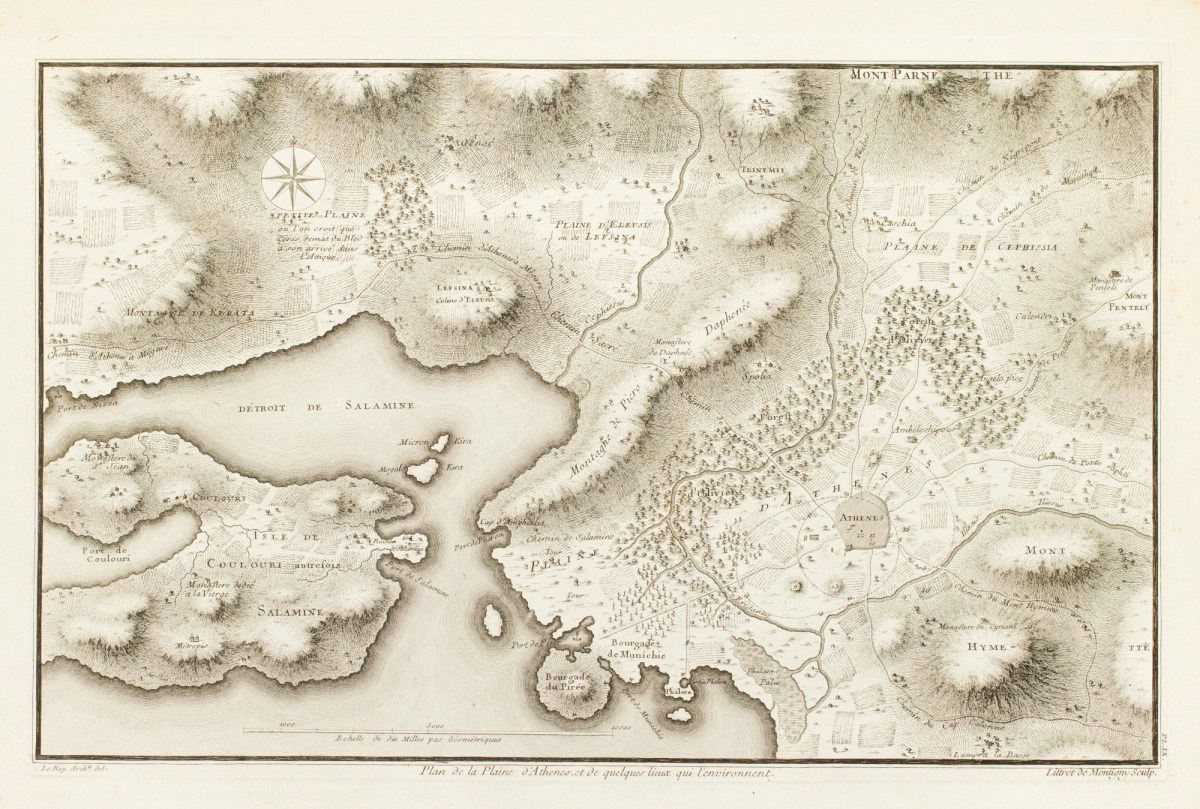 Julien-David Le Roy, Plan of the Athens plain, and some areas which surround it.
