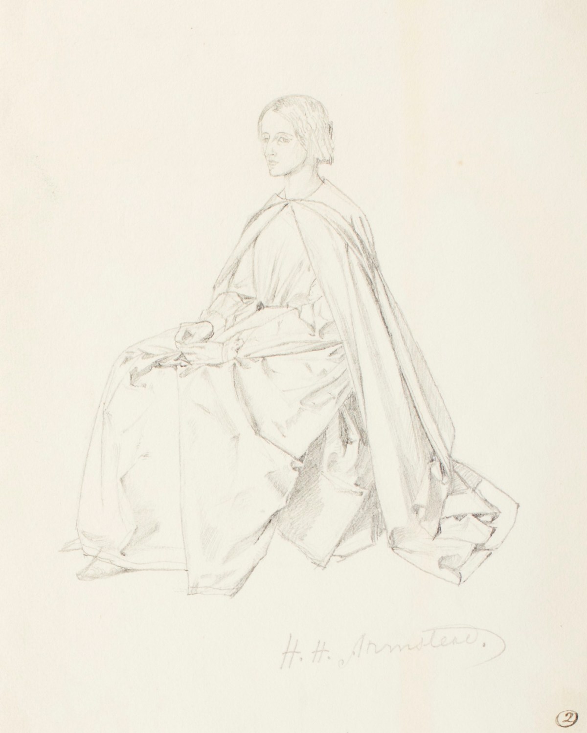 Henry Hugh Armstead RA, Study of a seated woman, for the Packington Shield