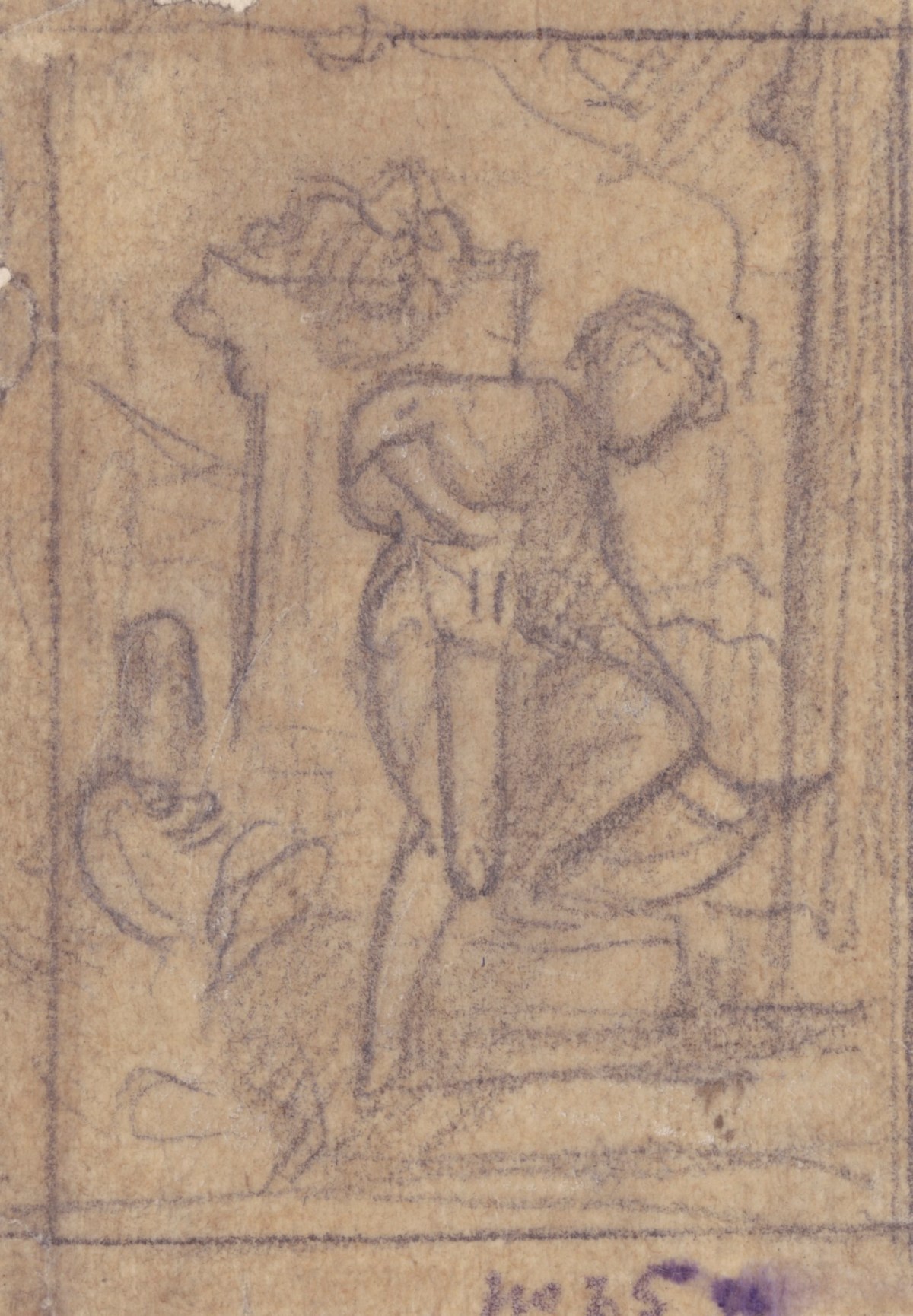 Lord Leighton PRA, Tracing, probably for an illustration