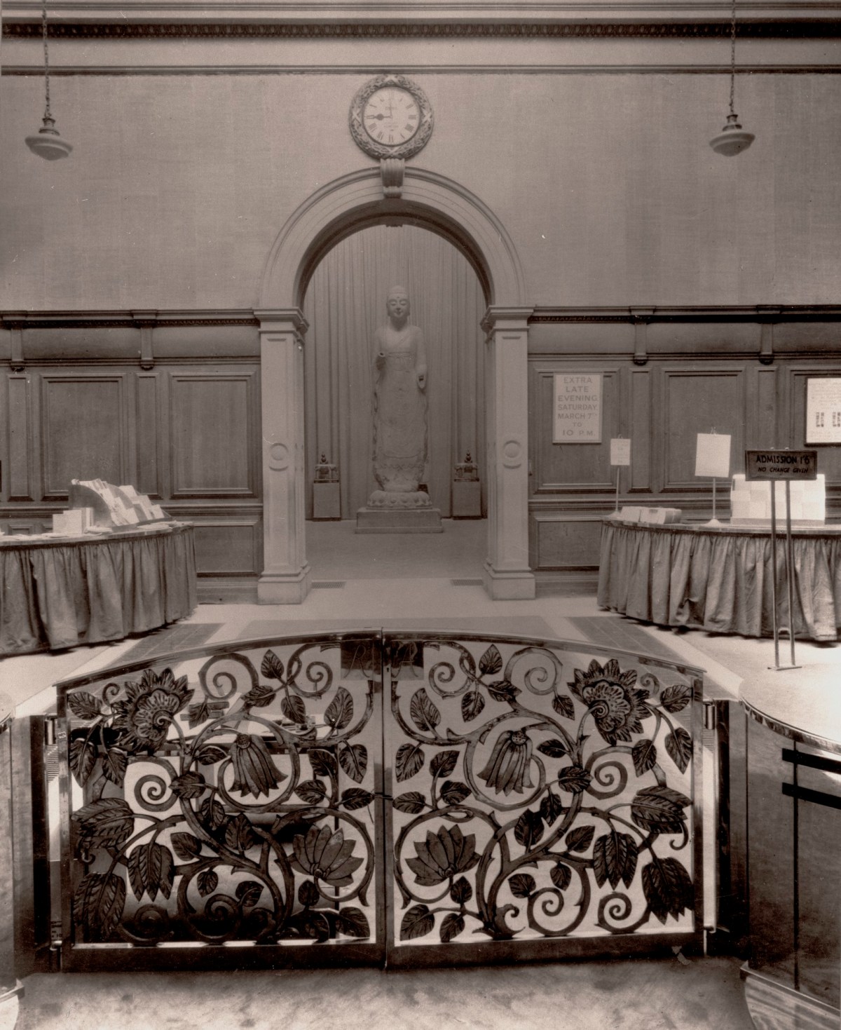 Unidentified photographer, The Amitabha Buddha in the Central Hall: view from the Vestibule (Royal Academy of Arts, International Exhibition of Chinese Art, 1935-36)