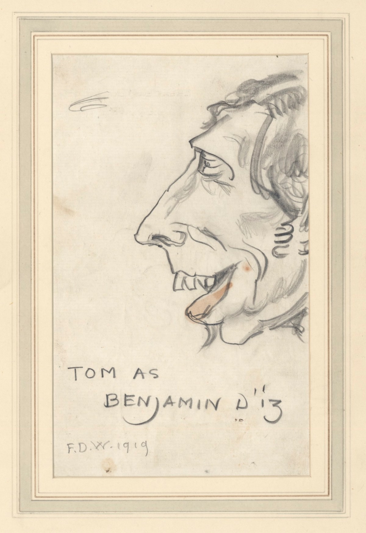 Francis Derwent Wood RA, Caricature: 'Tom as Benjamin D' is'