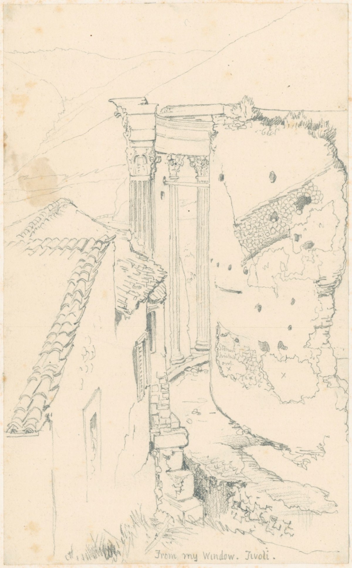 Edward William Cooke RA, View of Tivoli from the artist's window