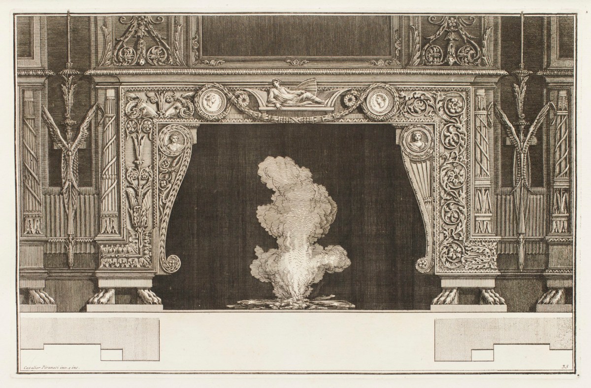 Giovanni Battista Piranesi, Design for a chimneypiece with medallion and foliate mouldings