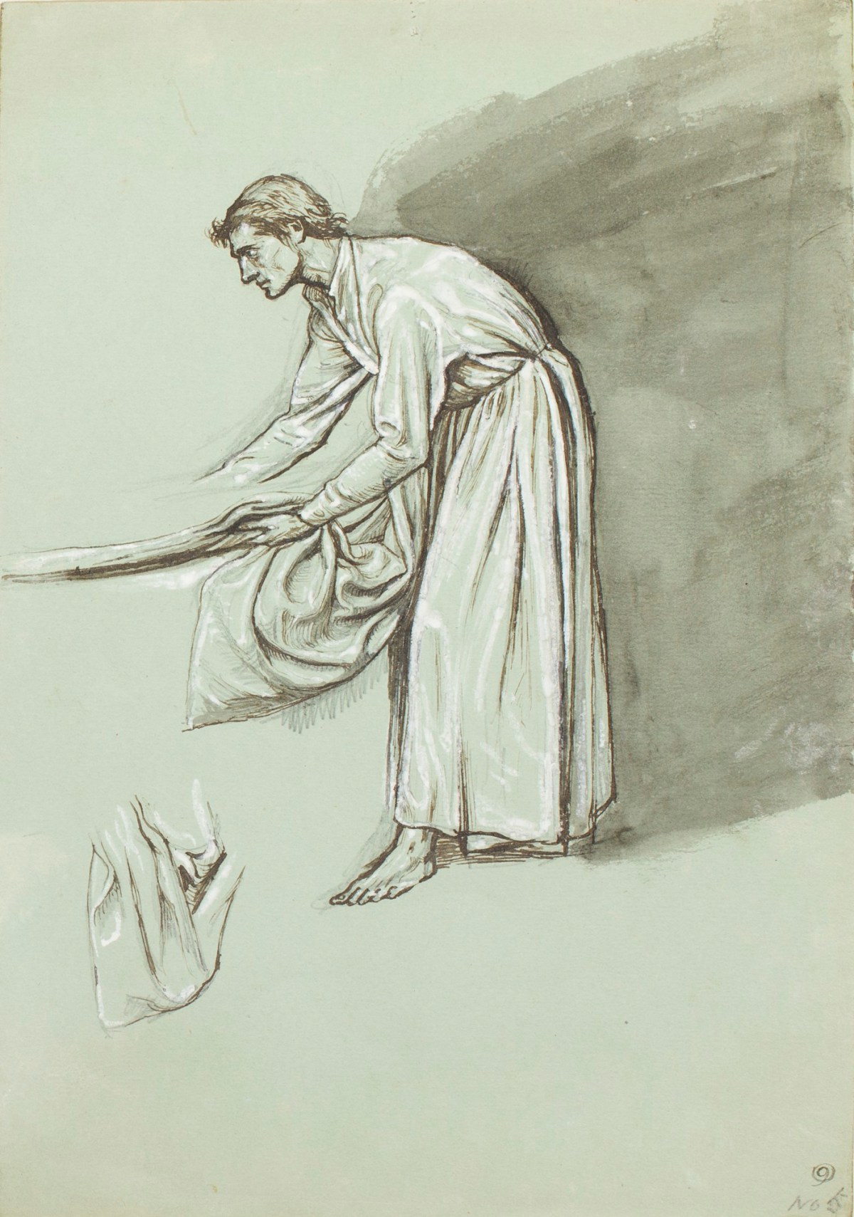 Henry Hugh Armstead RA, Study of a man, for the reredos of Hythe Church, Kent