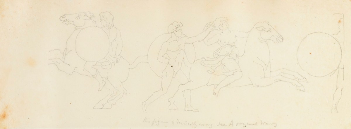 Richard Westmacott the Younger RA, Tracing after drawings based on the frieze at the Temple of Artemis Leucophryne (or Leucophrys), Magnesia
