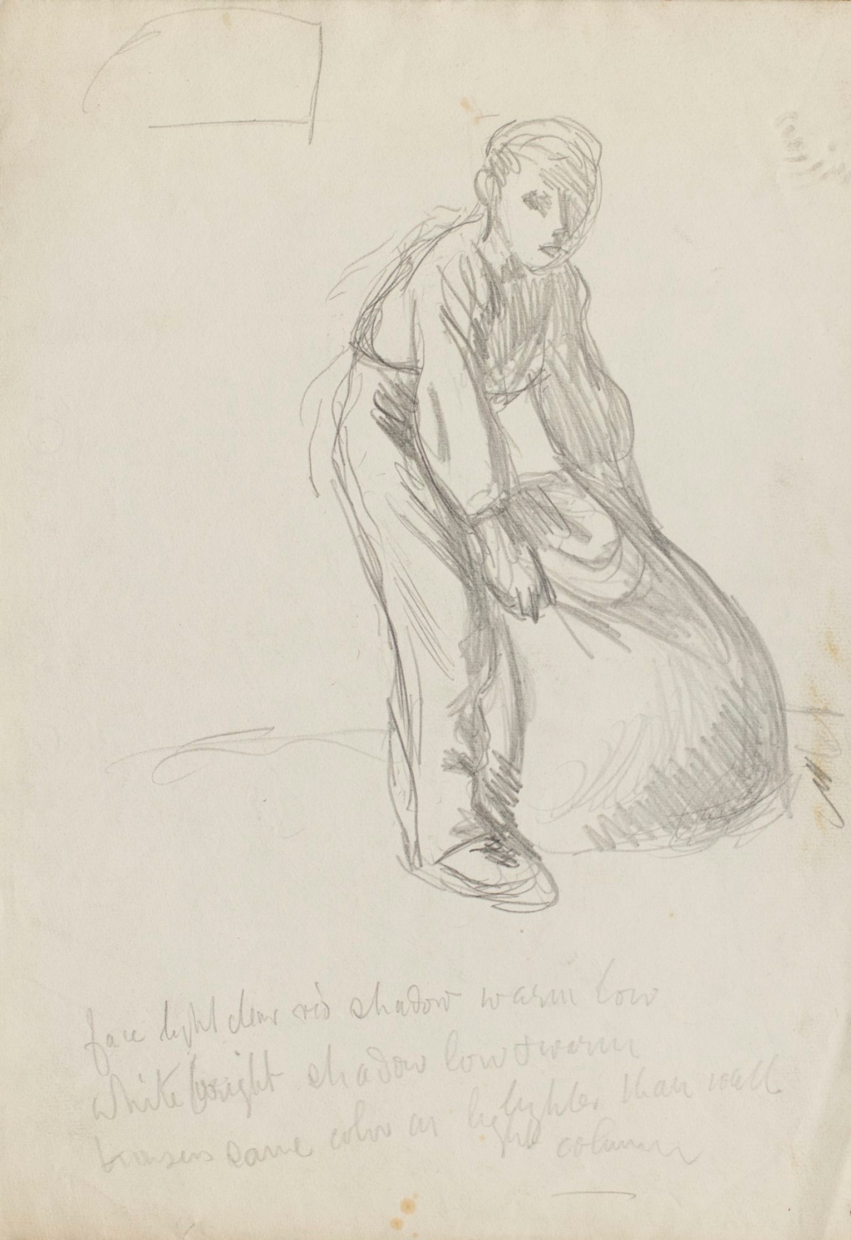 Sir George Clausen RA, Figure study for 'The Barn at Deers Farm'