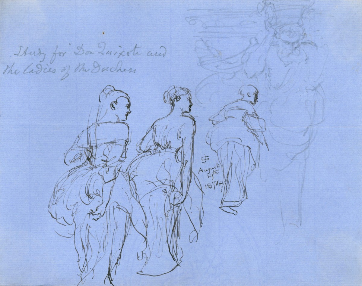 Sir John Gilbert RA, Study for 'Don Quixote and the Ladies of the Duchess'