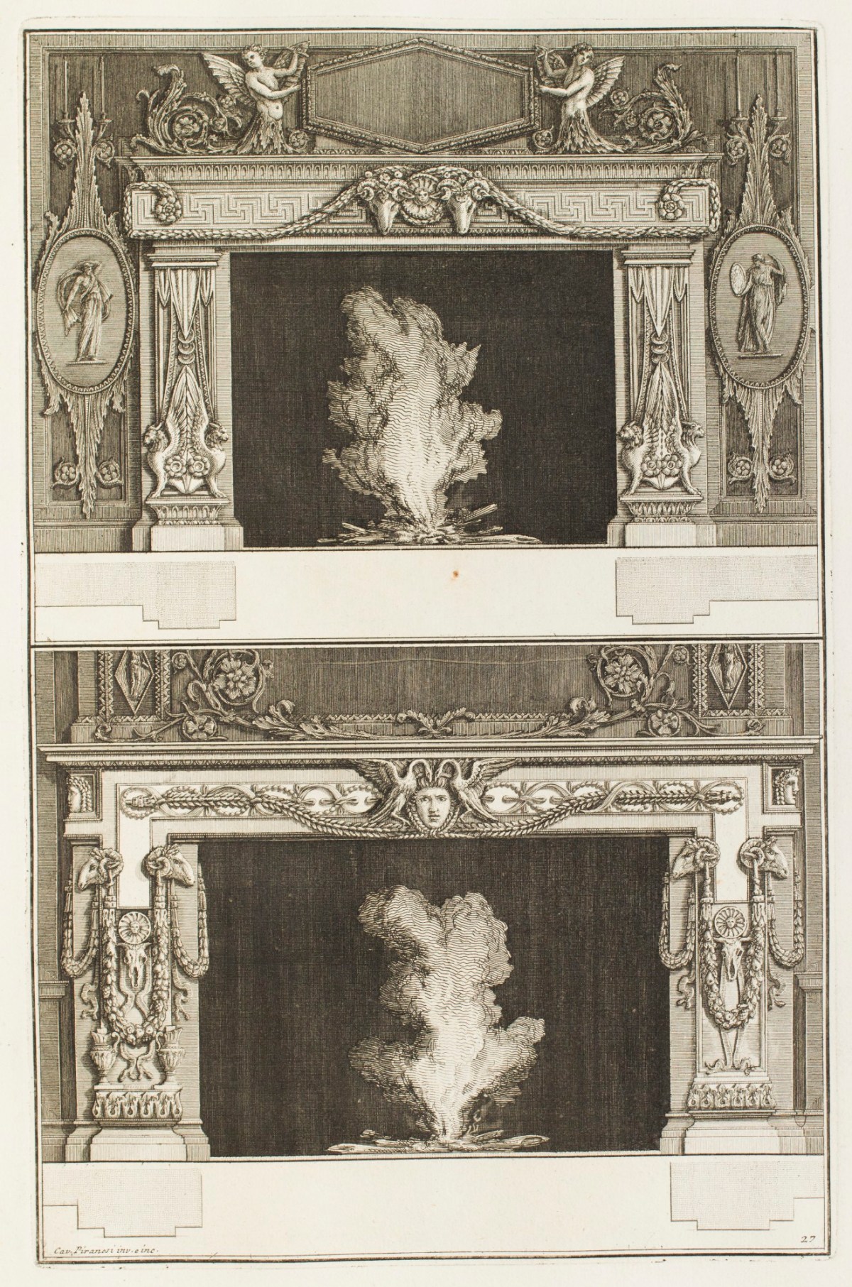 Giovanni Battista Piranesi, Designs for two fireplaces