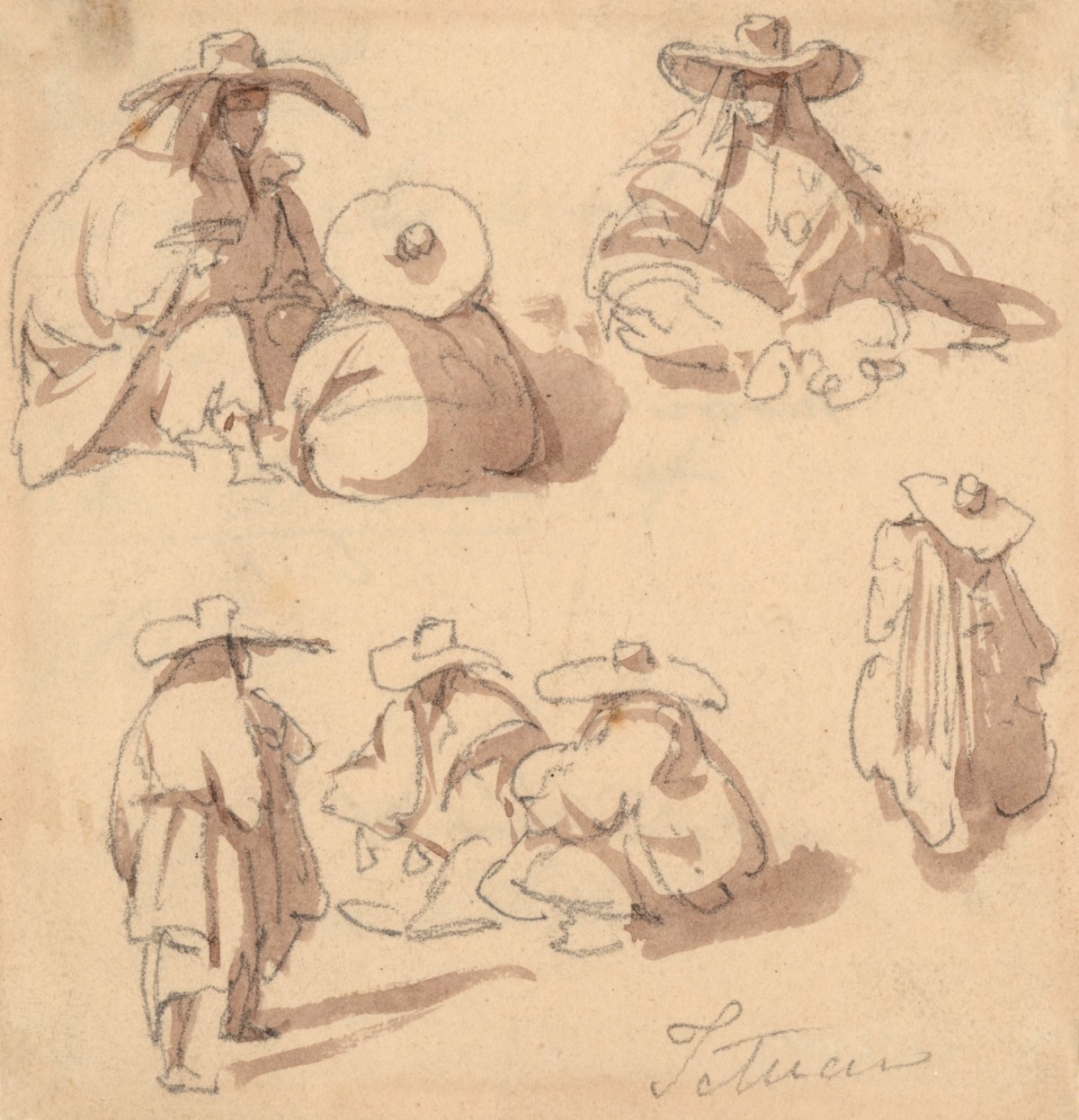 David Roberts RA, Sketches of seated Moorish women