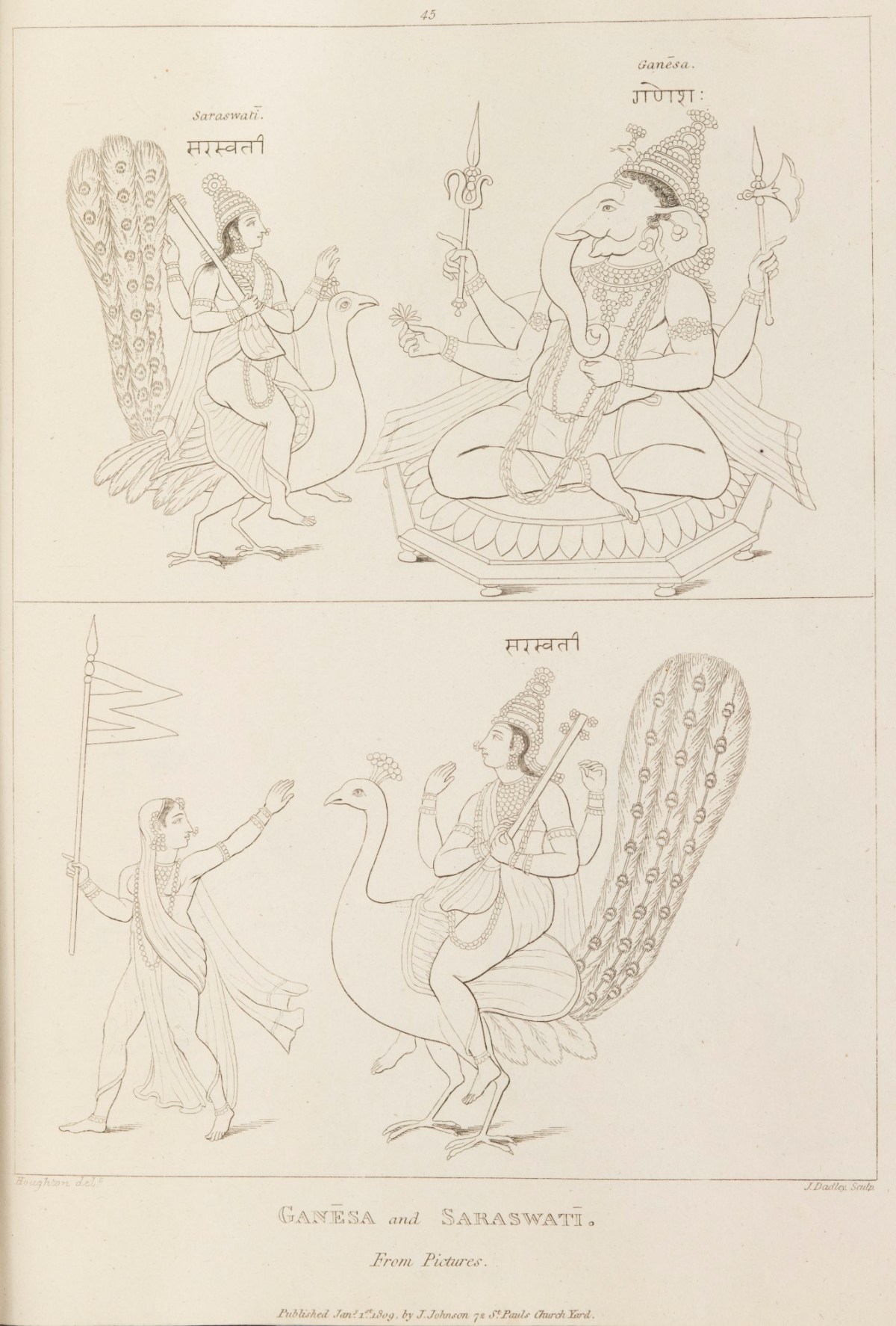 Matthew Haughton and Moses Haughton the younger, Saraswati and Ganesha