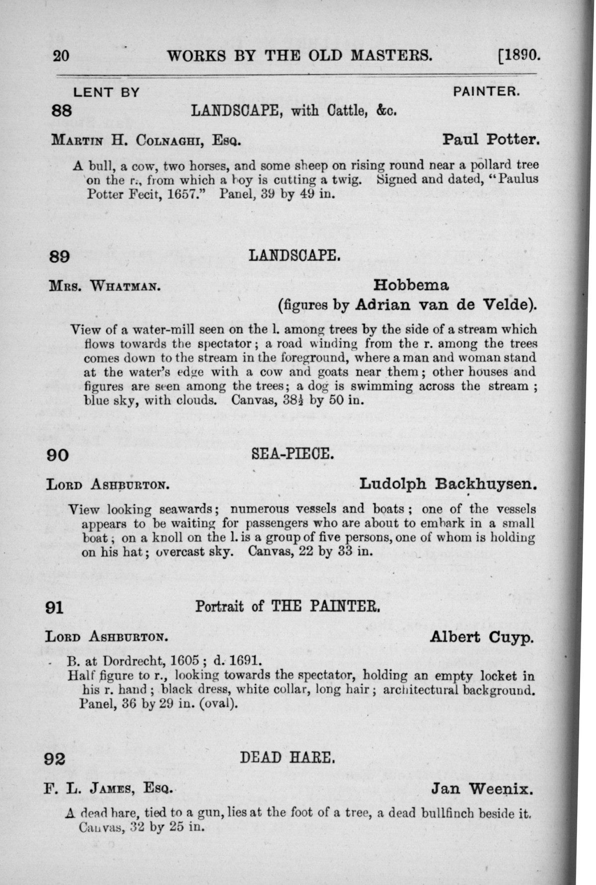 Page 20 of 1890 - Old Masters, deceased masters of the British School, drawings & models by Alfred Stevens